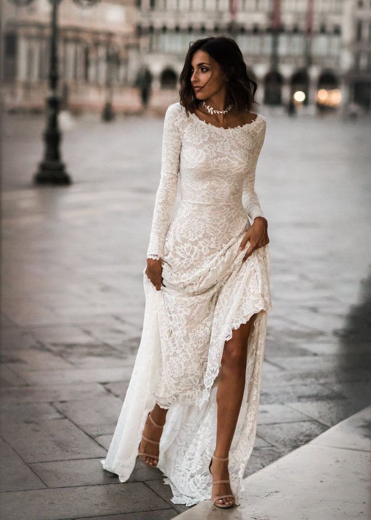 lace dress with sleeves